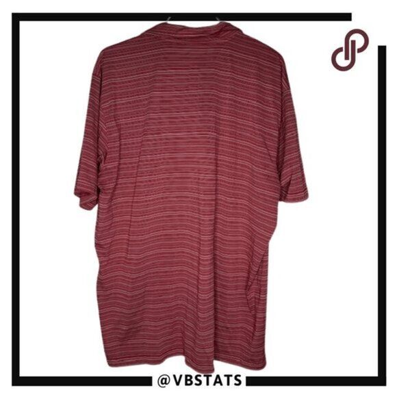 Masters Performance Men's Striped Short Sleeve Golf Polo Shirt Red White XXL - Picture 2 of 6